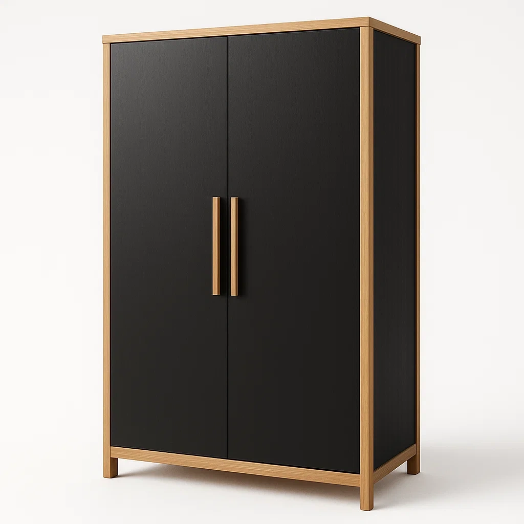 Armadio con ante a battente a due ante con finitura in rovere-Divanimo