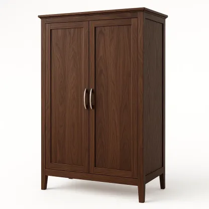 Armadio in legno massello a due ante Marrone con peso totale 45 kg-Divanimo