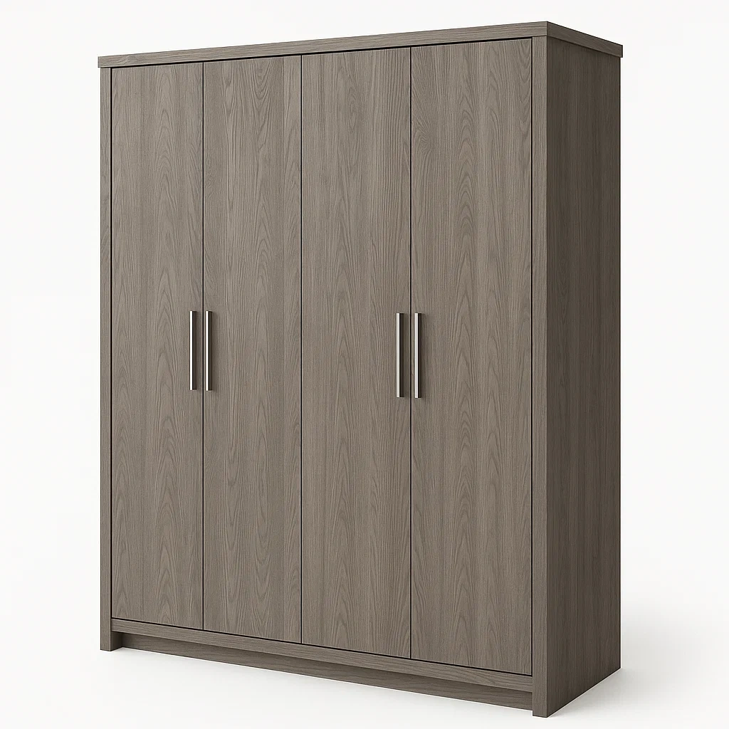 Armadio con ante a battente a quattro ante Marrone con peso totale 98 kg-Divanimo