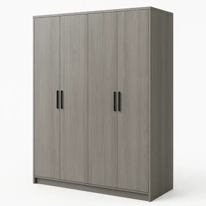 Armadio con ante a battente a quattro ante colore grigio peso 90 kg-Divanimo