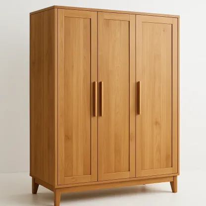 Armadio in legno massello a tre ante colore naturale peso 120 kg-Divanimo