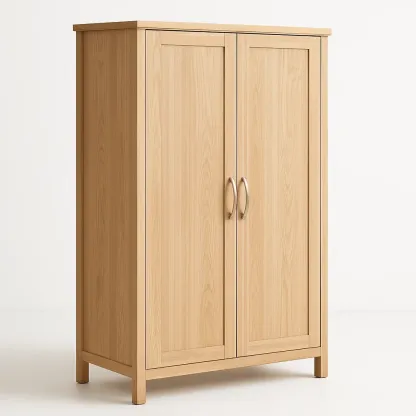 Armadio con ante a battente a due ante in legno chiaro-Divanimo