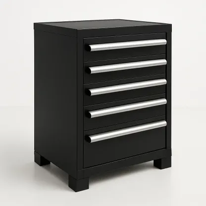 Armadietto porta attrezzi con cassetti in acciaio verniciato con cinque cassetti-Divanimo