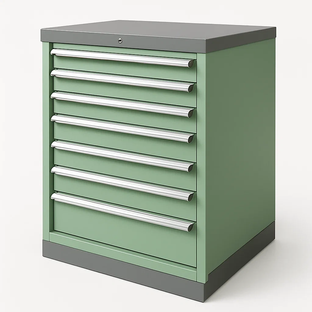 Armadietto porta attrezzi con cassetti in metallo con serratura-Divanimo