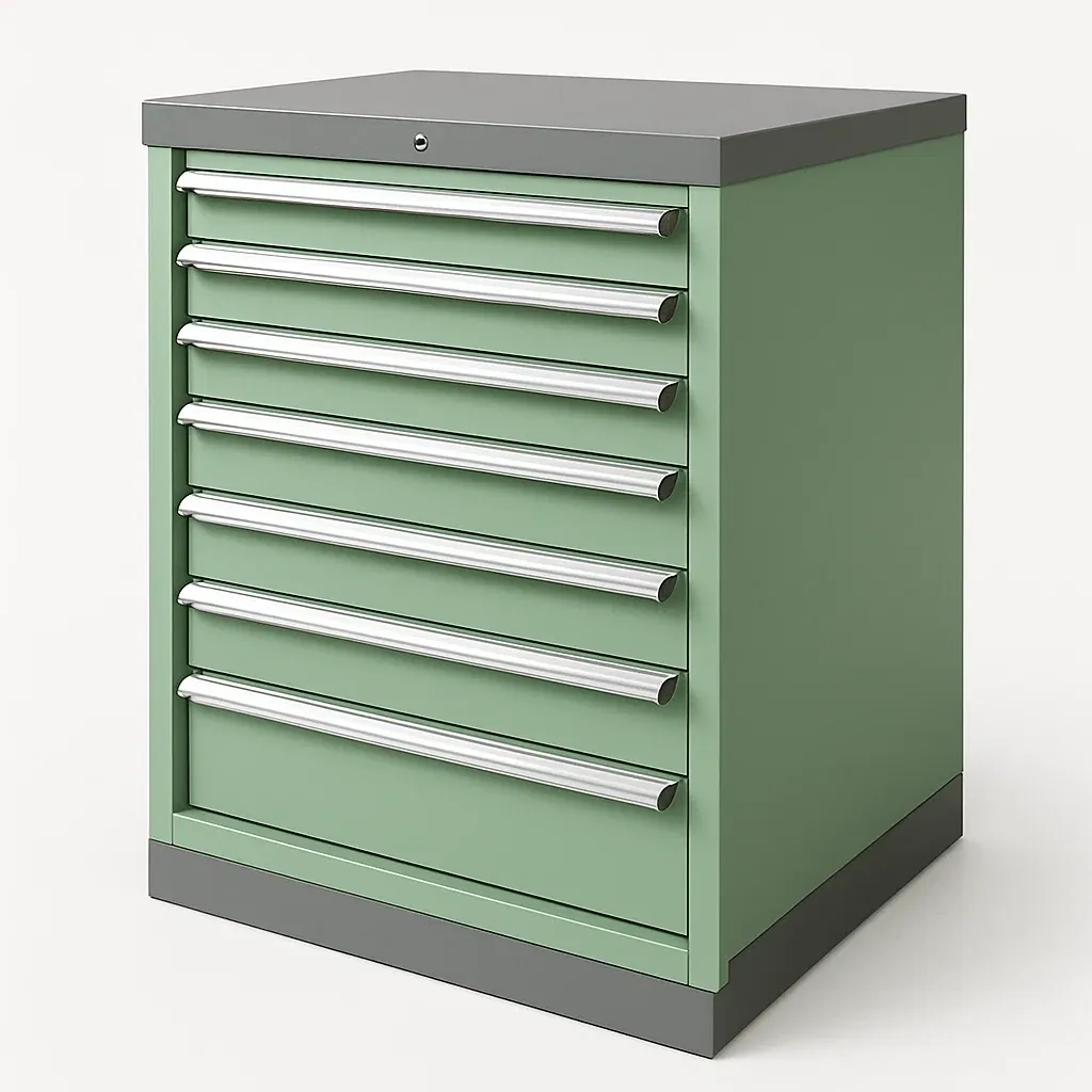 Armadietto porta attrezzi con cassetti in metallo con serratura-Divanimo