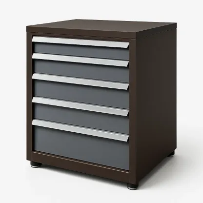 Armadietto porta attrezzi con cassetti in metallo colore Marrone Grigio-Divanimo