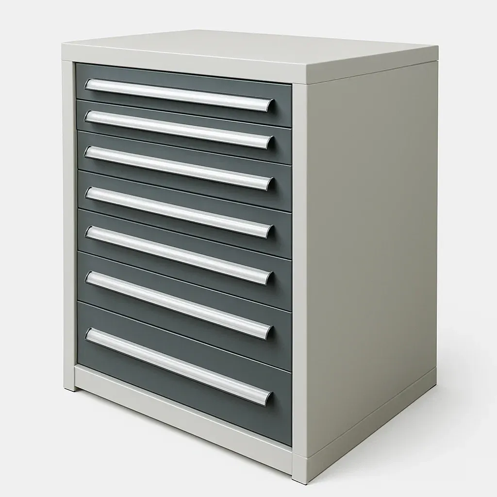 Armadietto porta attrezzi con cassetti in acciaio con sette cassetti-Divanimo