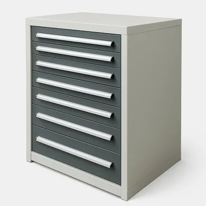 Armadietto porta attrezzi con cassetti in acciaio con sette cassetti-Divanimo