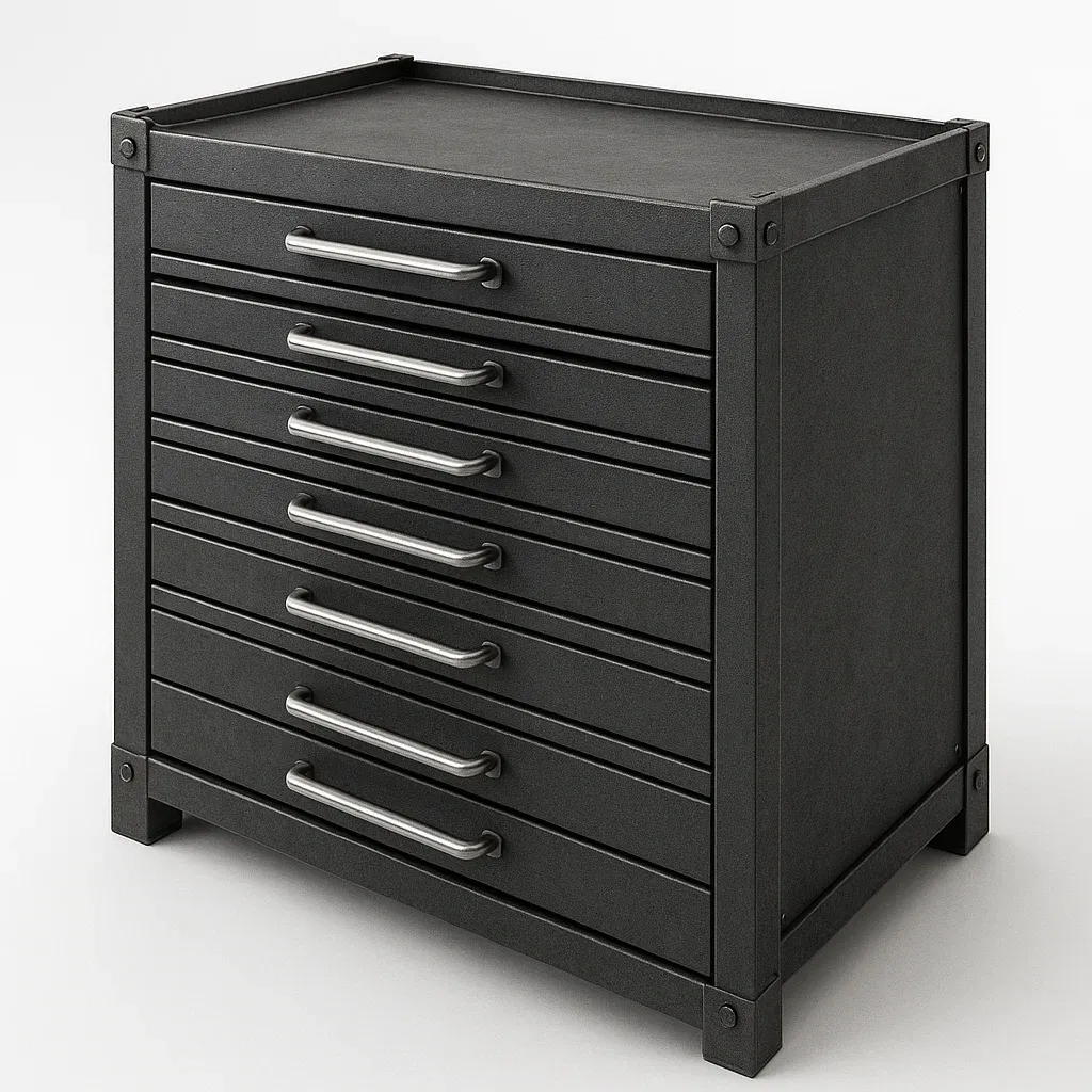 Armadietto porta attrezzi con cassetti in metallo con sette cassetti-Divanimo