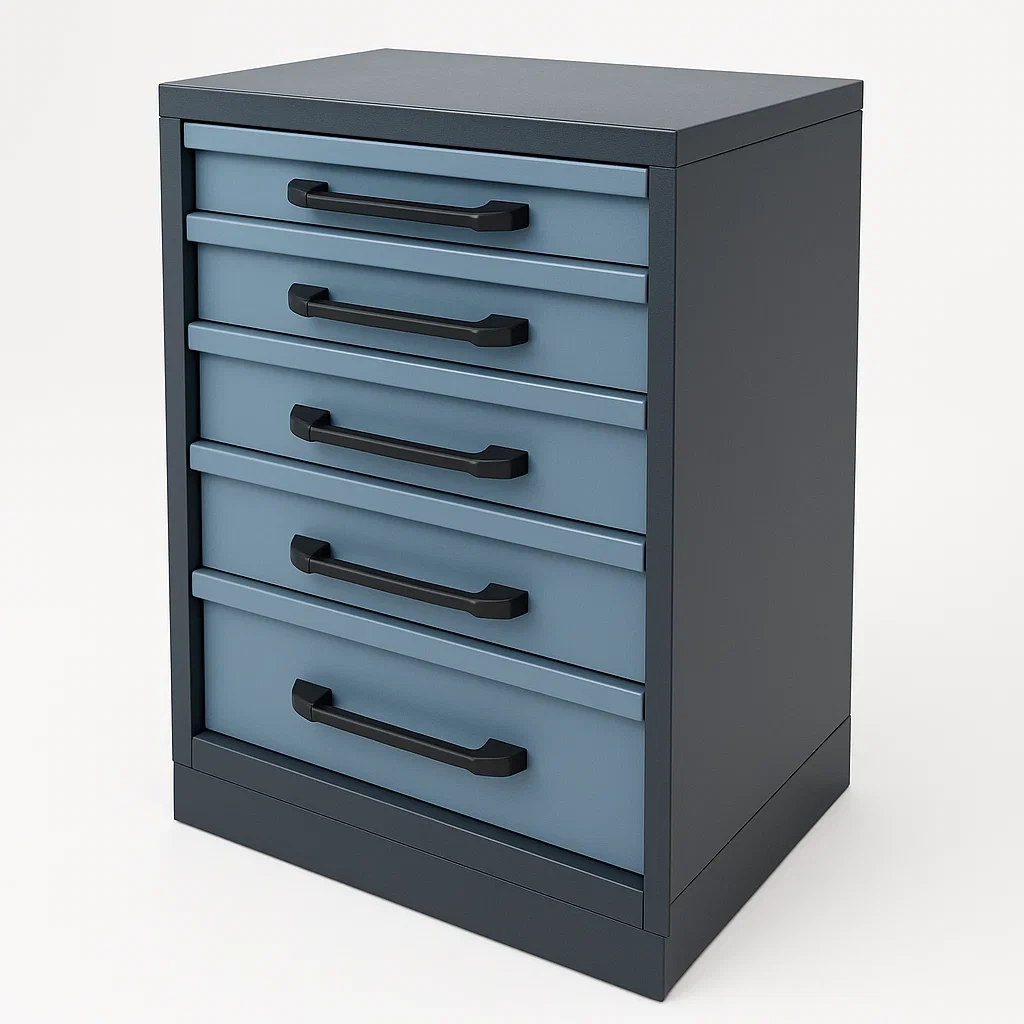 Armadietto porta attrezzi con cassetti in metallo con cinque cassetti-Divanimo