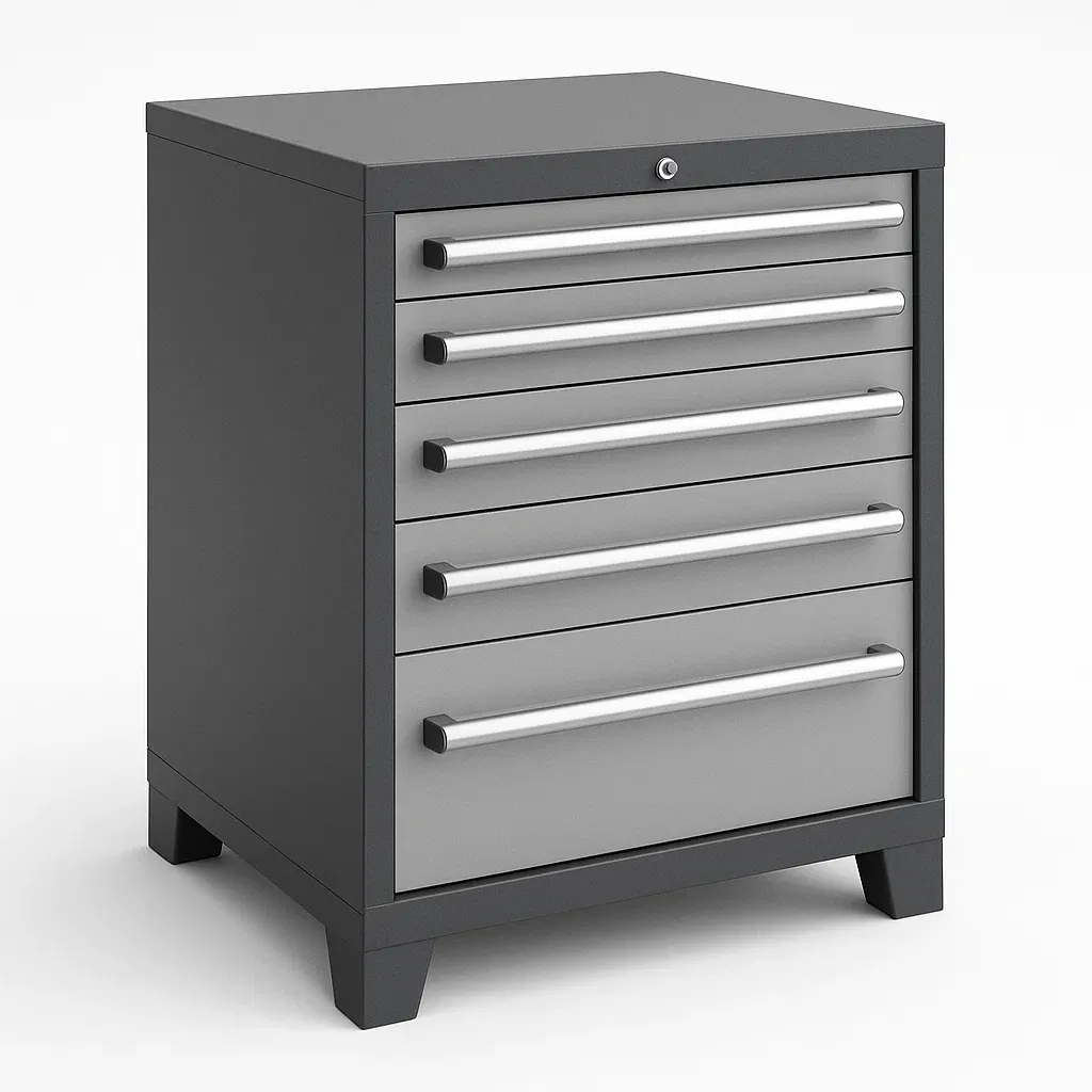 Armadietto porta attrezzi con cassetti in metallo grigio a cinque cassetti peso 20 kg-Divanimo