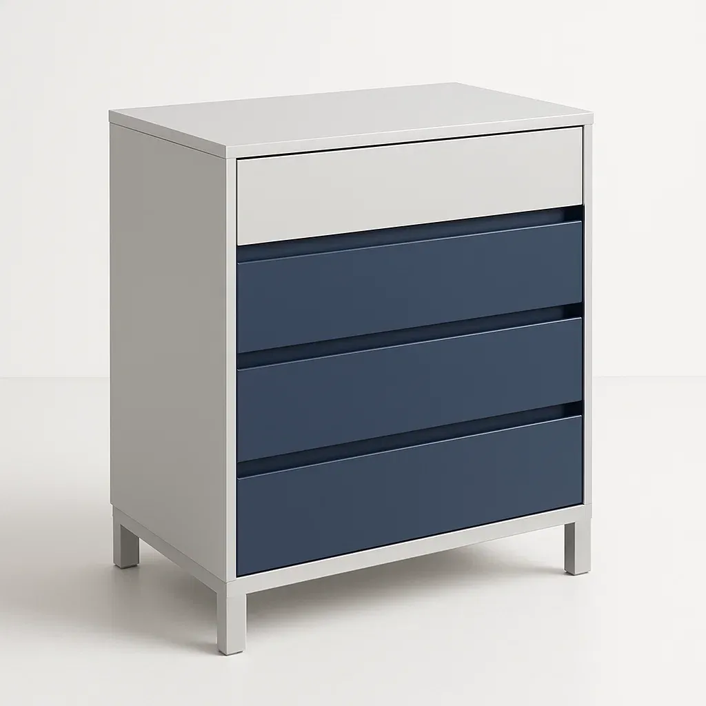 Cassettiera con maniglie a scomparsa moderna in MDF a quattro cassetti-Divanimo