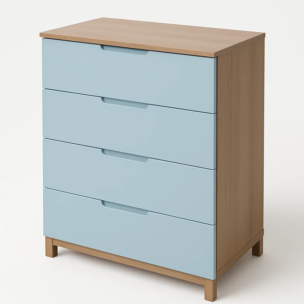 Cassettiera con maniglie a scomparsa in legno e MDF-Divanimo