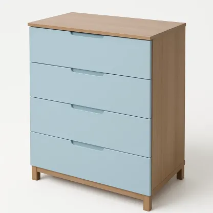 Cassettiera con maniglie a scomparsa in legno e MDF-Divanimo