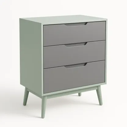 Cassettiera con maniglie a scomparsa in MDF con tre cassetti-Divanimo