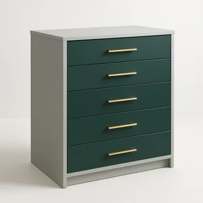 Cassettiera da camera da letto in legno con cinque cassetti-Divanimo