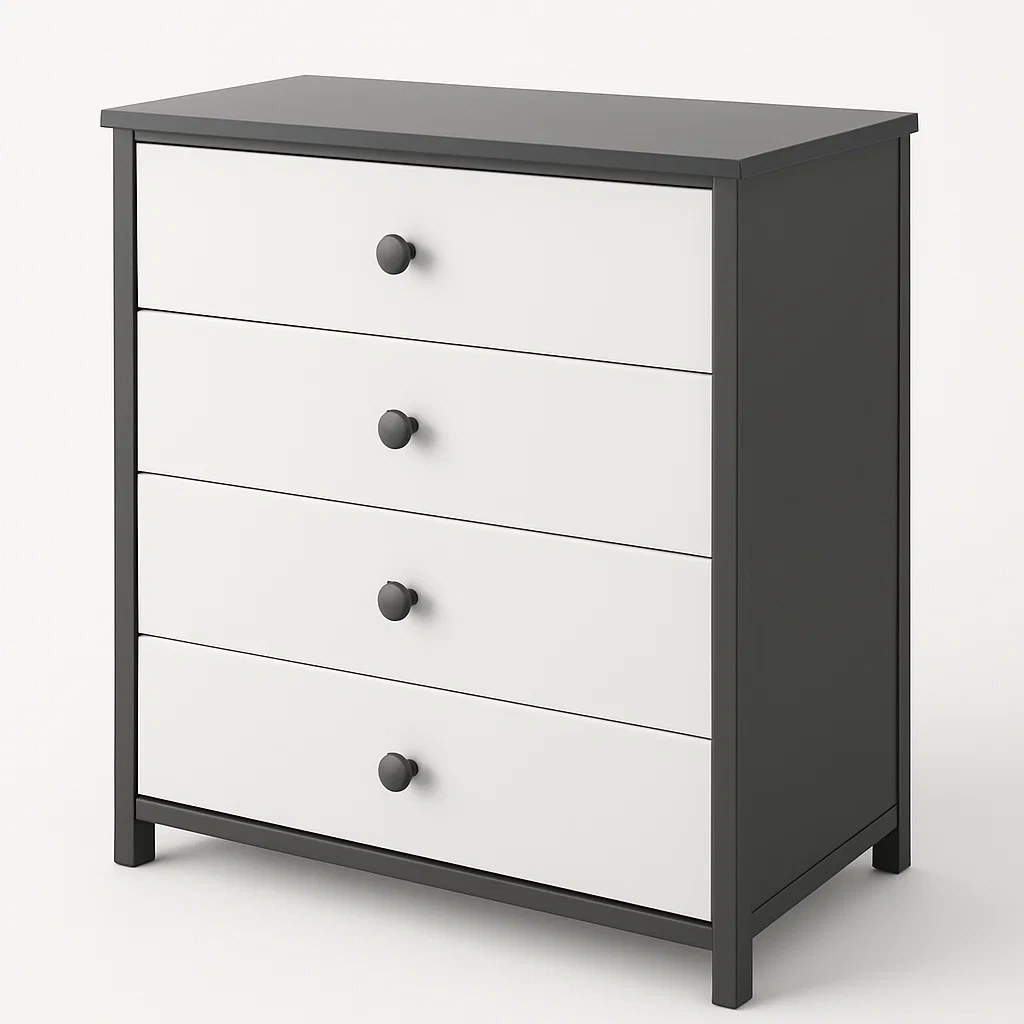 Cassettiera da camera da letto in legno multistrato con quattro cassetti-Divanimo