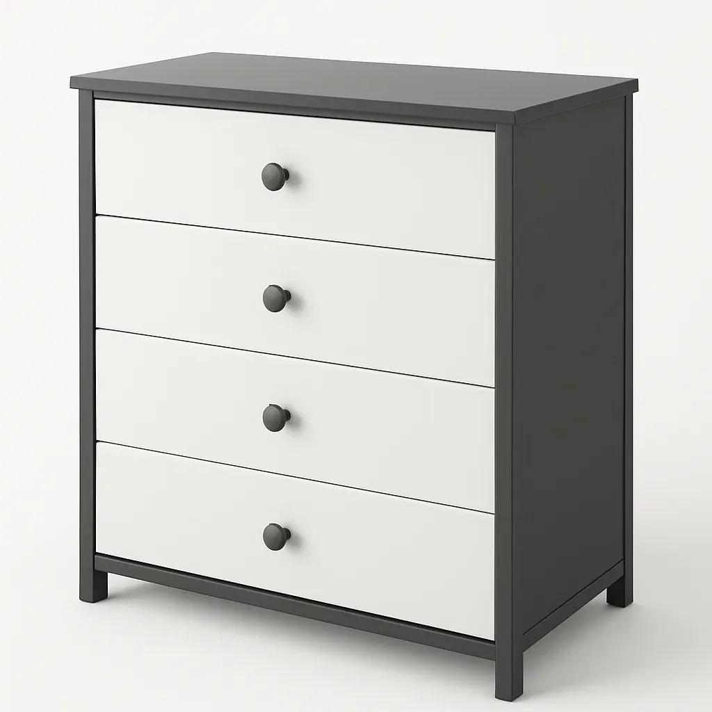 Cassettiera da camera da letto in legno multistrato con quattro cassetti-Divanimo