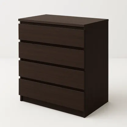 Cassettiera da camera da letto in legno con quattro cassetti Marrone scuro 25 kg-Divanimo