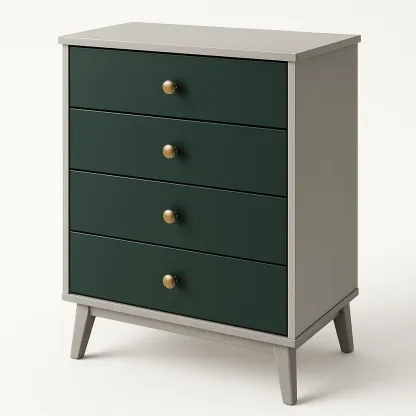 Cassettiera da camera da letto in legno con quattro cassetti-Divanimo