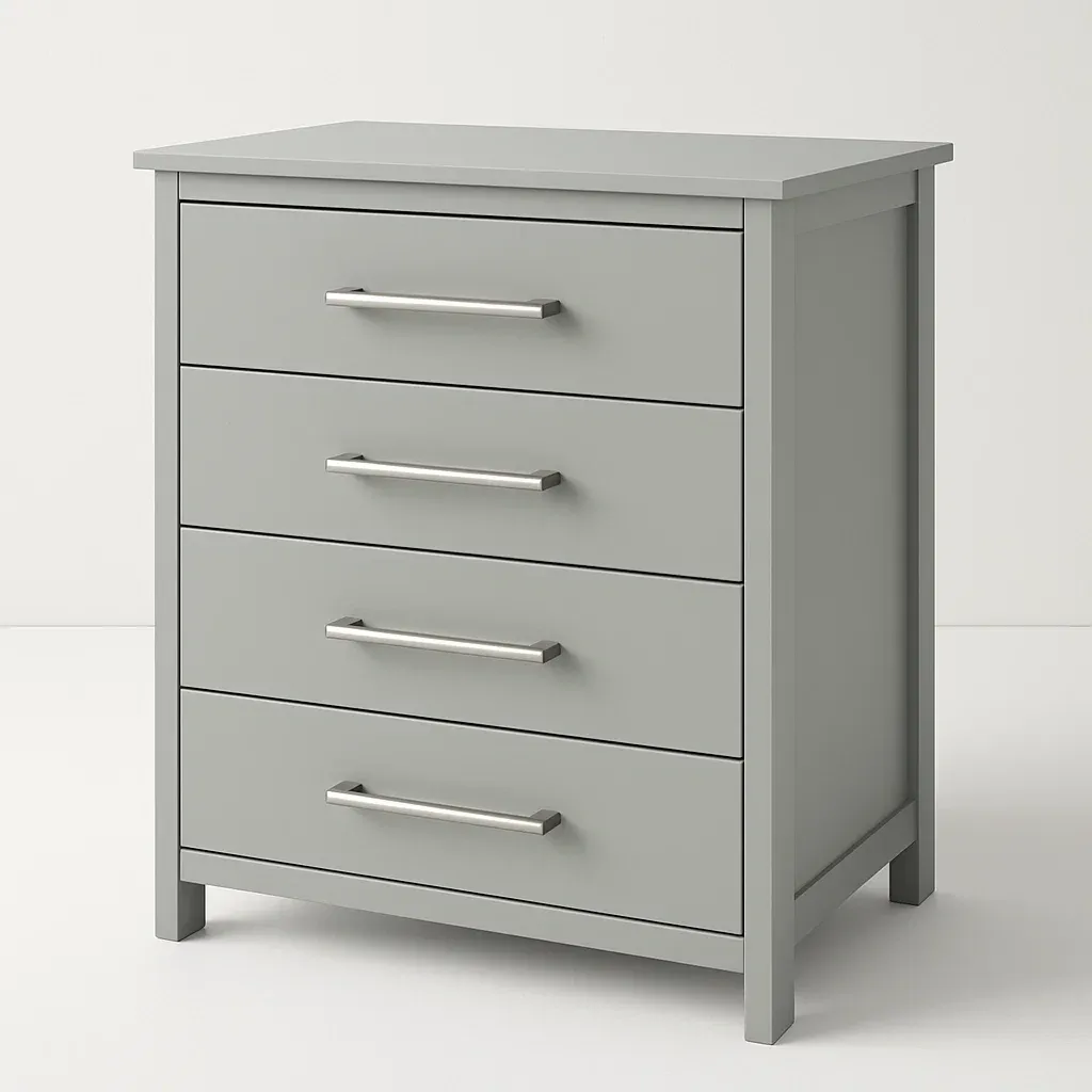 Cassettiera da camera da letto in MDF e metallo con quattro cassetti-Divanimo