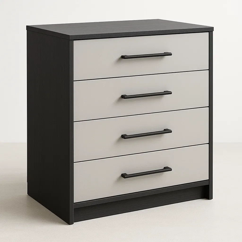 Cassettiera da camera da letto in melamina con quattro cassetti-Divanimo