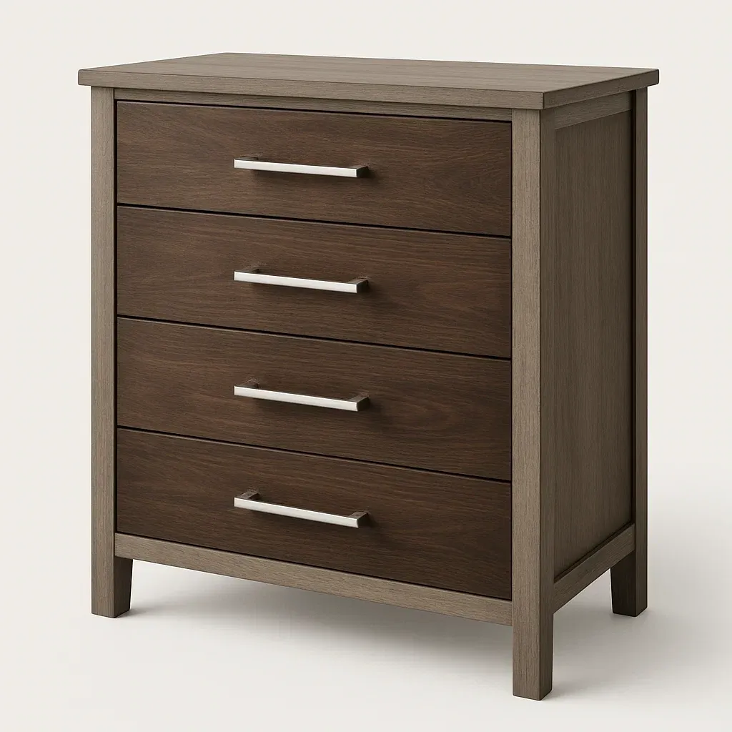 Cassettiera da camera da letto in legno composito con quattro cassetti-Divanimo