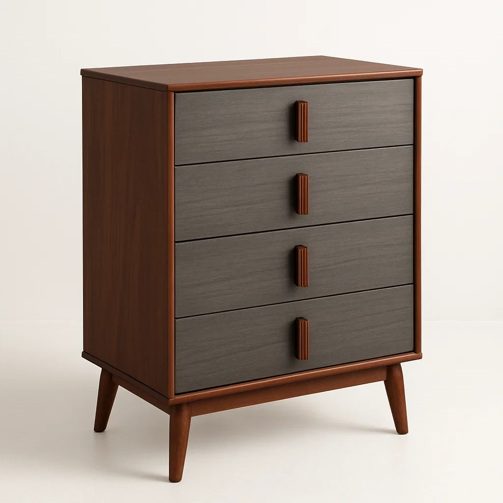 Cassettiera da camera da letto in legno e MDF a quattro cassetti-Divanimo