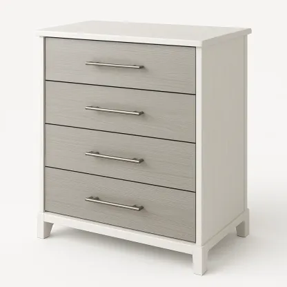 Cassettiera da camera da letto rettangolare in MDF con quattro cassetti-Divanimo