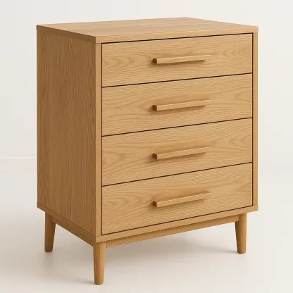 Cassettiera da camera da letto con quattro cassetti colore naturale-Divanimo