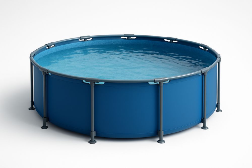 Piscine Hors-Sol Ronde Acier et PVC Bleu Ø305cm
