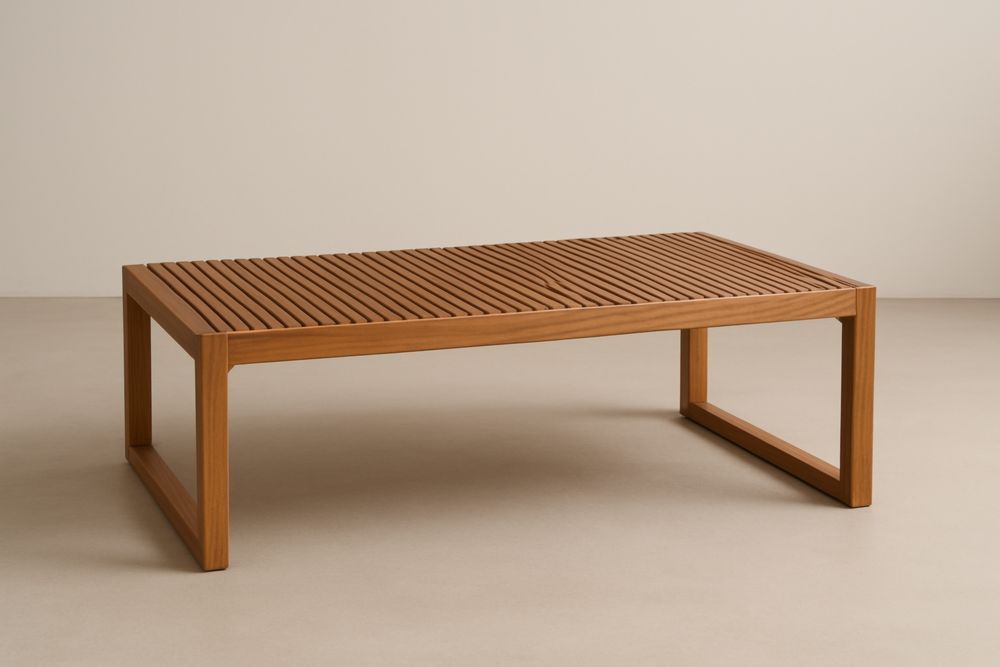 Table basse de café en bois de teck marron120 cm x 60 cm(L×l)