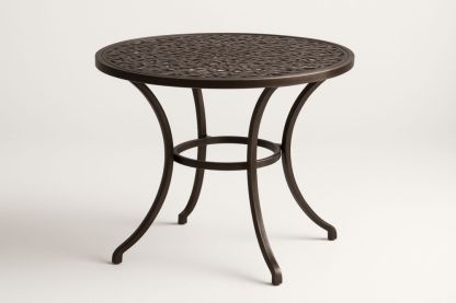 Table de salle à manger de jardin en acier brun foncé Ø100 cm