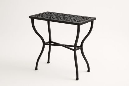 Table d'appoint d'extérieur en acier noir 60x35x60 cm(L×l×H)