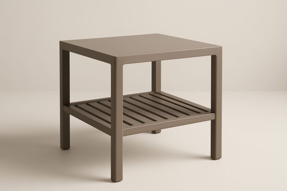 Table d'appoint carrée d'extérieur en polypropylène marron50x50x50 cm(L×l×H)