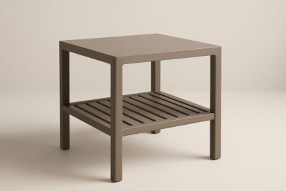 Table d'appoint carrée d'extérieur en polypropylène marron50x50x50 cm(L×l×H)