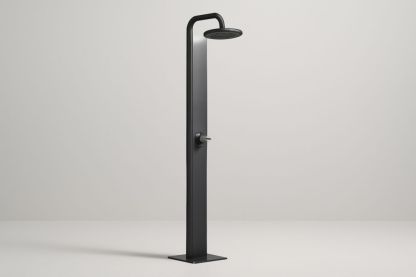 Douche extérieure en aluminium noir, hauteur 220 cm