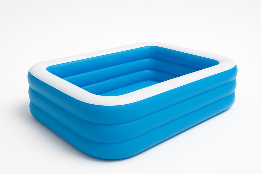 Piscine gonflable rectangulaire en PVC bleu et blanc 262 cm x 175 cm x 56 cm(L×l×H)