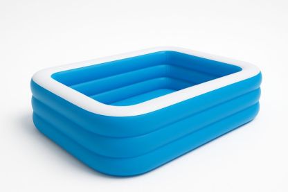 Piscine gonflable rectangulaire en PVC bleu et blanc 262 cm x 175 cm x 56 cm(L×l×H)