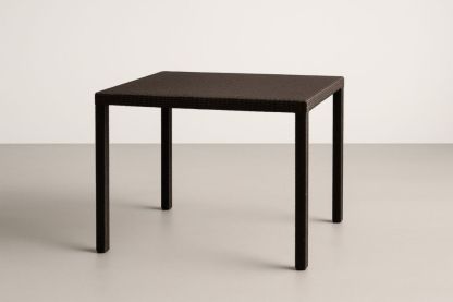 Table de salle à manger de jardin en résine tressée marron 90x90x75 cm(L×l×H)