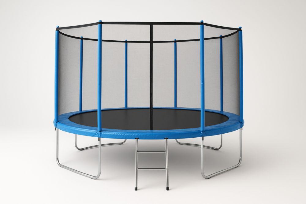 Trampoline extérieur acier bleu/noir Ø305 cm
