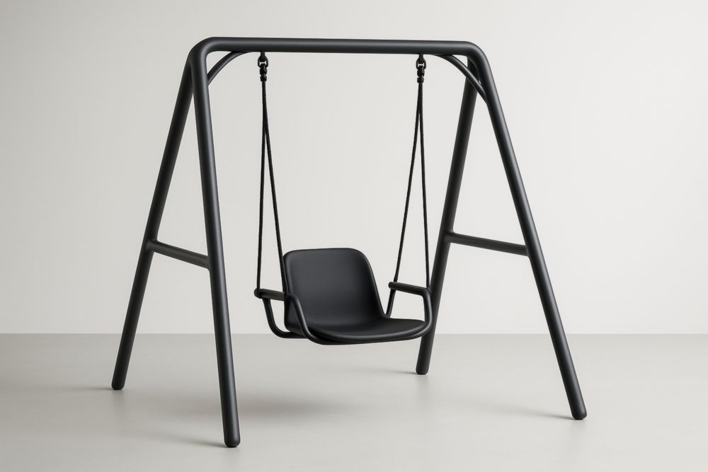 Balançoire en acier noir pour enfants 120x150x180 cm(L×l×H)