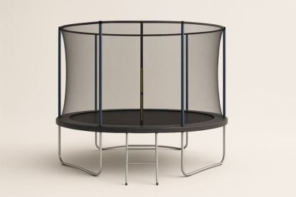 Trampoline en acier  avec filet de sécurité noir et bleu Ø305cm