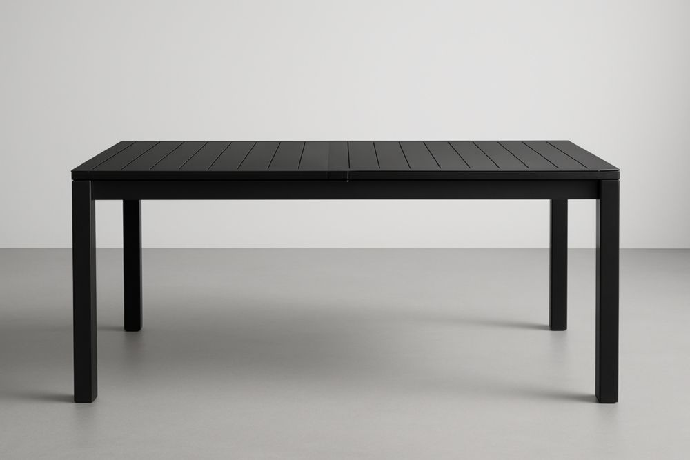 Table de salle à manger de jardin en aluminium noir 160x90x75 cm(L×l×H)