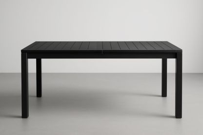Table de salle à manger de jardin en aluminium noir 160x90x75 cm(L×l×H)