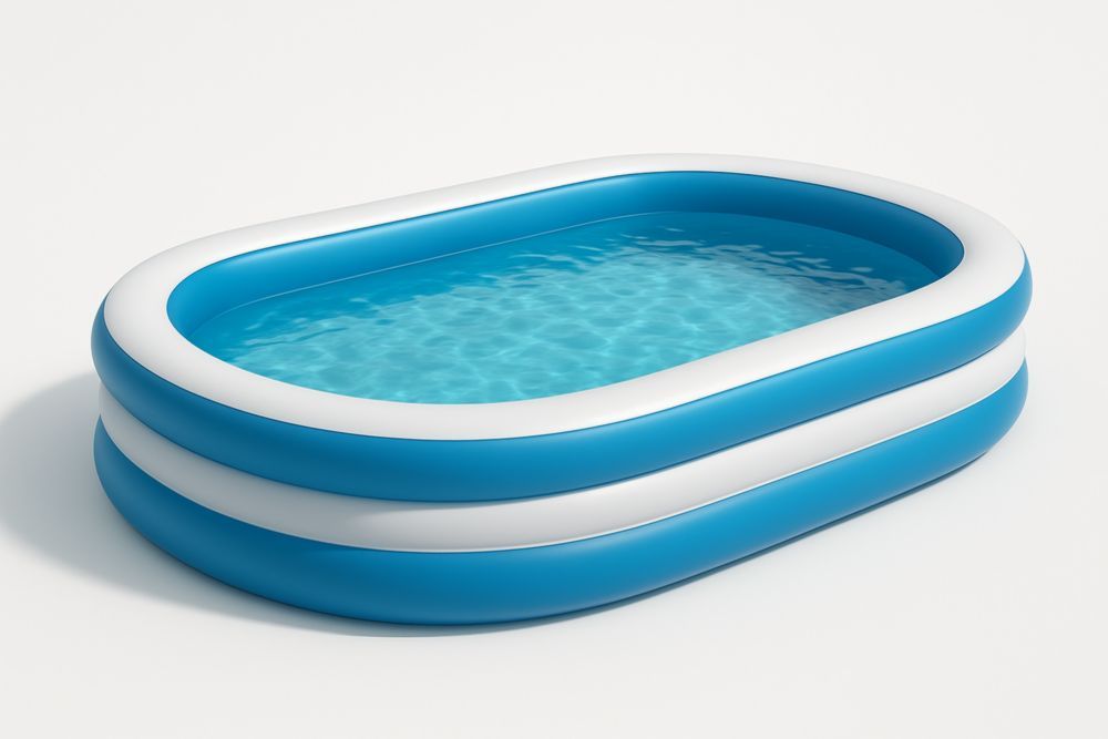 Piscine gonflable ovale en PVC bleu et blanc 262x157x46 cm(L×l×H)
