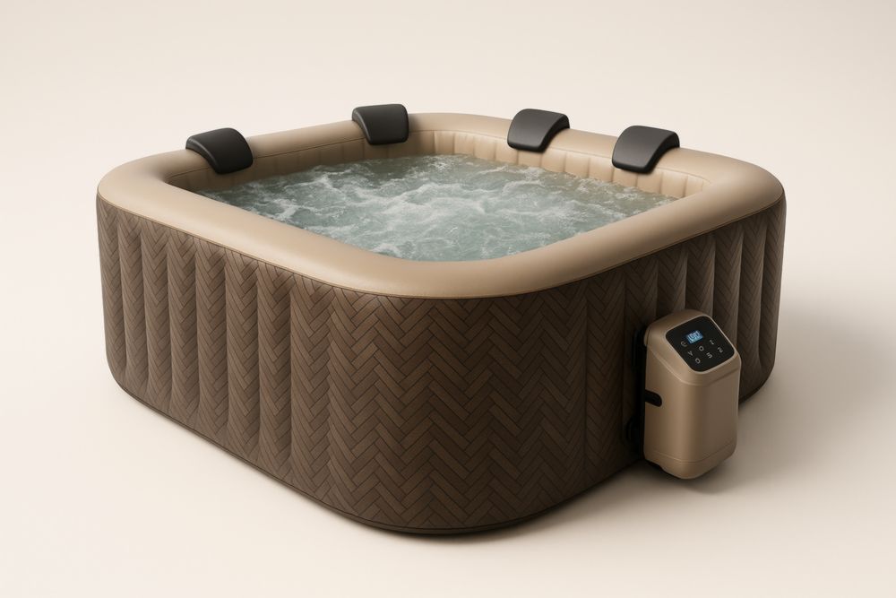 Spa Gonflable Carré PVC avec Jets de Massage et Chauffage
