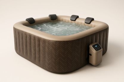 Spa Gonflable Carré PVC avec Jets de Massage et Chauffage