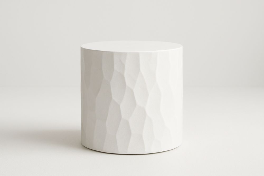 Table d'appoint d'extérieur en céramique blanche