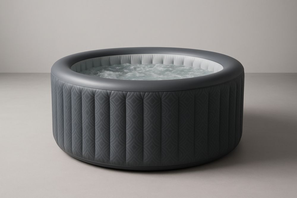 Baignoire Spa Gonflable Ronde PVC Gris Diamètre180cm